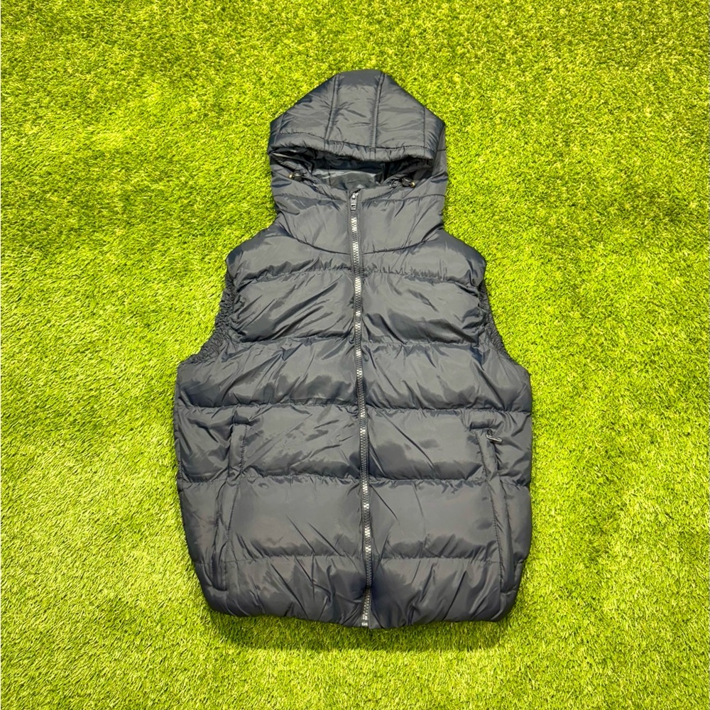 French Connection Hooded Puffer Vest Hoodie Navy Blue Men’s Size Large